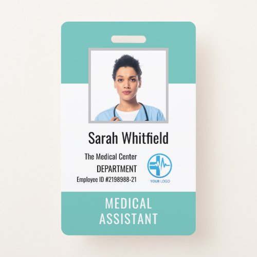 Personalized Employee Photo  Hospital Logo ID Badge