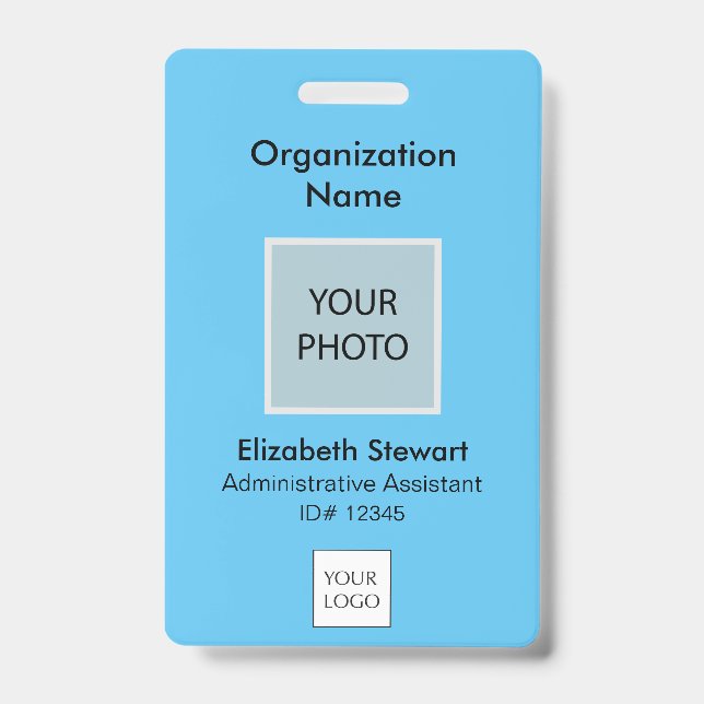 Personalized Employee Photo ID and Logo Badge (Front)