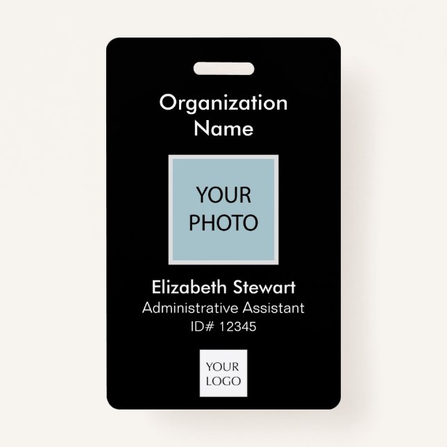 Personalized Employee Photo ID and Logo Badge (Front)