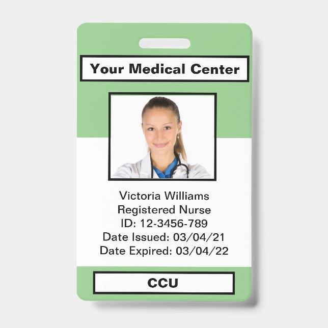 Personalized Employee Photo ID Badge (Front)