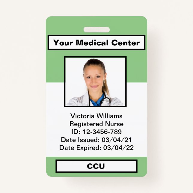 Personalized Employee Photo ID Badge (Front)