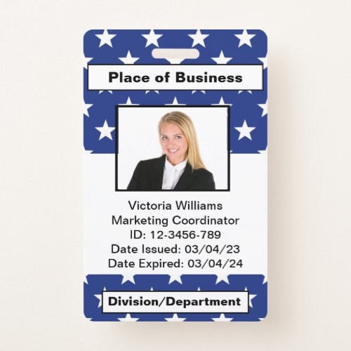 Personalized Employee Photo ID Badge