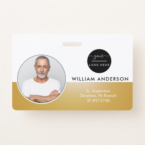 Personalized Employee Photo ID Company Gold Badge