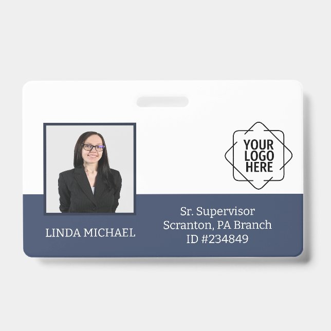 Personalized Employee Photo ID Company Security Badge (Front)