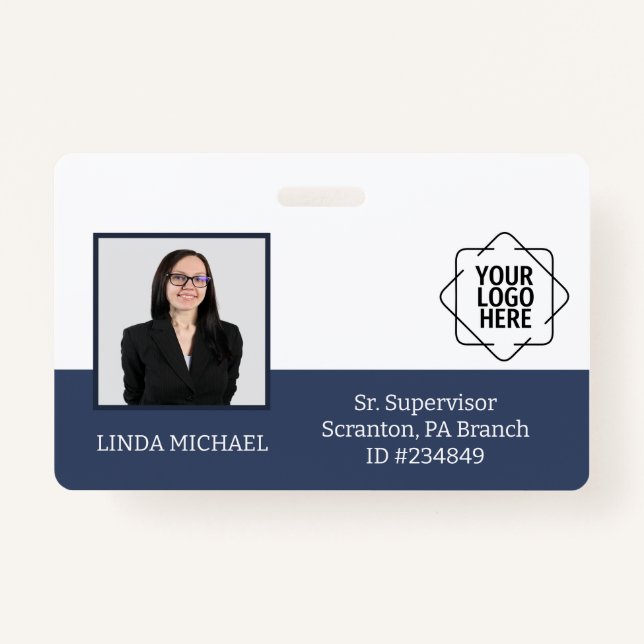 Personalized Employee Photo ID Company Security Badge (Front)
