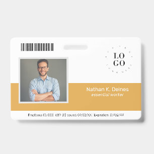 Personalized Employee Photo ID Company Security Badge