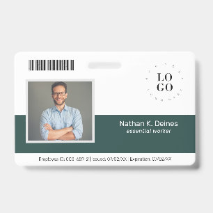 Personalized Employee Photo ID Company Security Badge