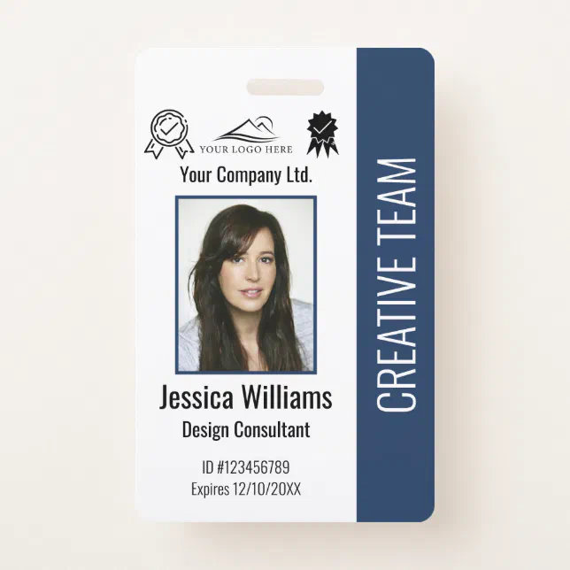 Personalized Employee Photo ID Company Security Badge | Zazzle