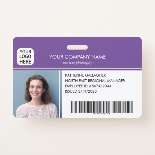 Personalized Employee Photo ID Company Security  Badge