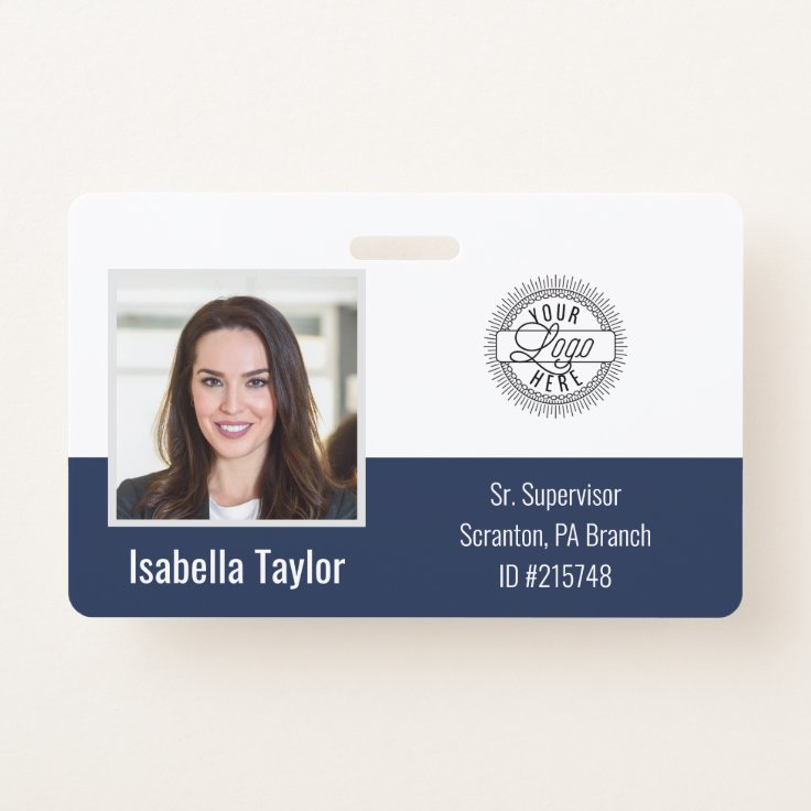 Personalized Employee Photo ID Company Security Badge | Zazzle