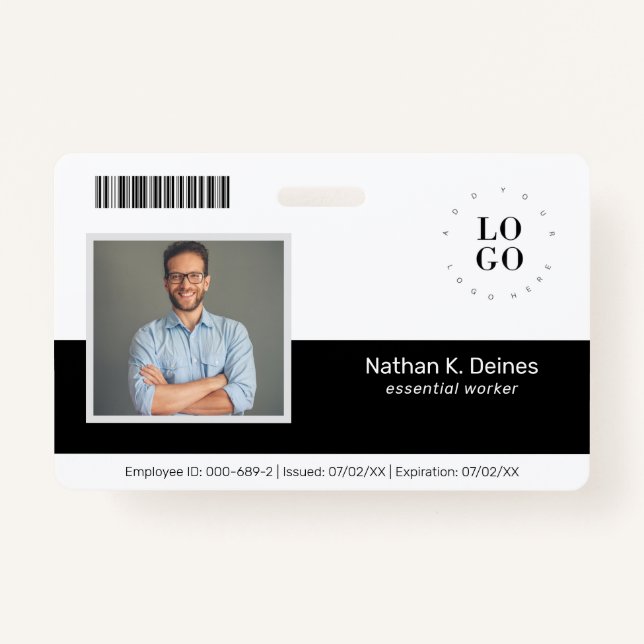 Personalized Employee Photo ID Company Security Badge (Front)