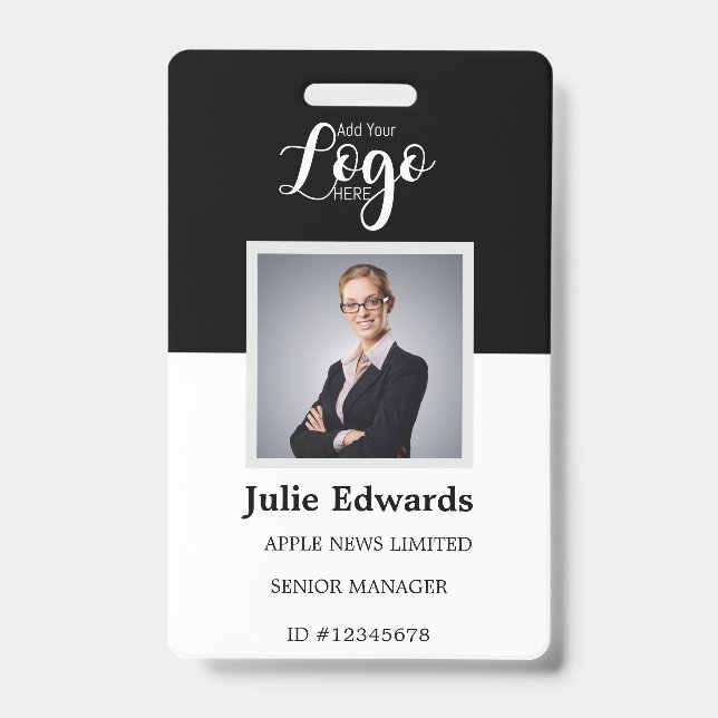 Personalized employee Photo ID & security pass Badge (Front)