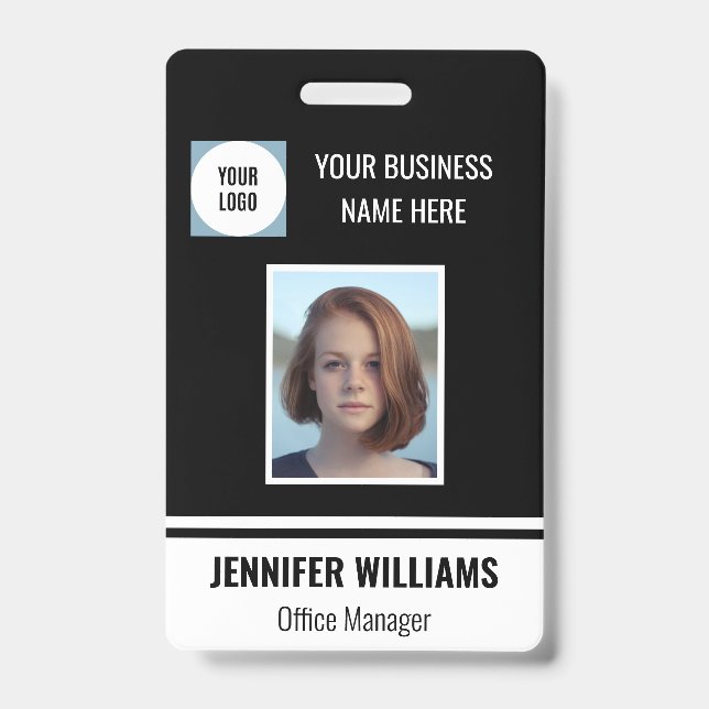 Personalized Employee Photo ID Vertical Badge (Front)
