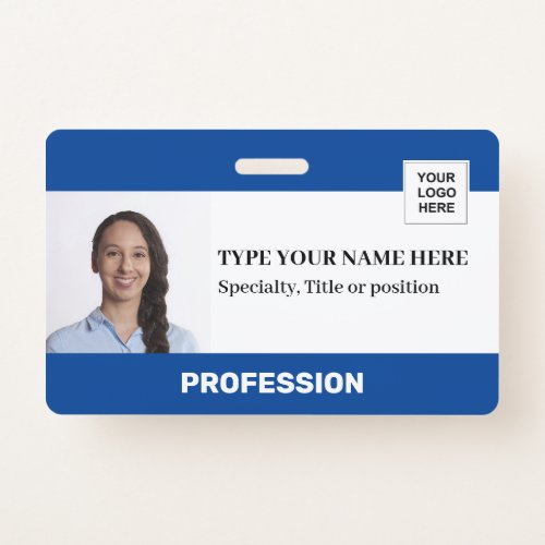 Personalized Employee  Photo Logo Barcode Name Badge