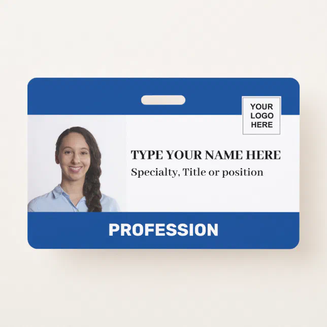 Personalized Employee | Photo Logo Barcode Name Badge | Zazzle