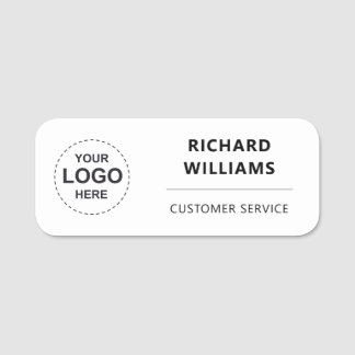 Personalized Employee  with Custom Business Logo Name Tag