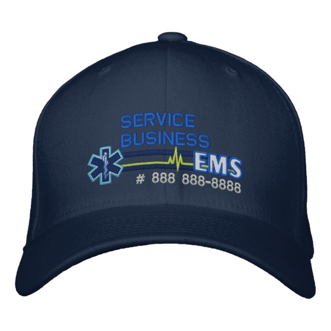 Personalized EMS Paramedic Star of Life Embroidered Baseball Cap (Front)