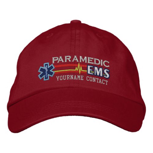 Personalized EMS Paramedic Star of Life Embroidered Baseball Hat