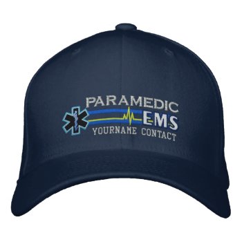 Personalized Ems Paramedic Star Of Life Embroidered Baseball Hat by AmericanStyle at Zazzle