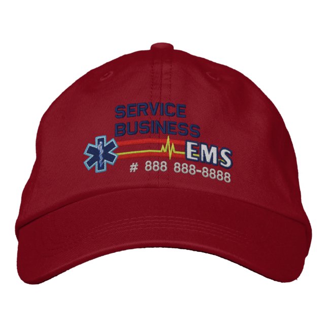 Personalized EMS Paramedic Star of Life Embroidered Baseball Hat (Front)