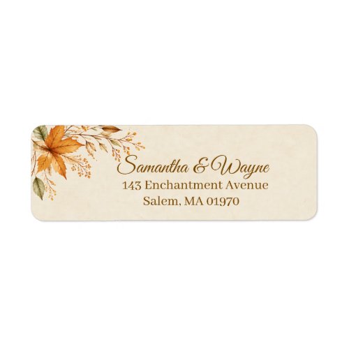 Personalized Enchanted Autumn Wedding  Label