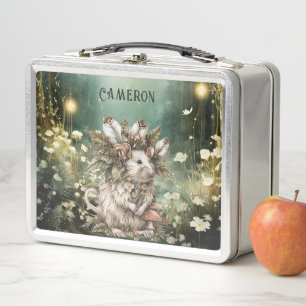 Personalized Enchanted Forest Mouse Metal Lunch Box