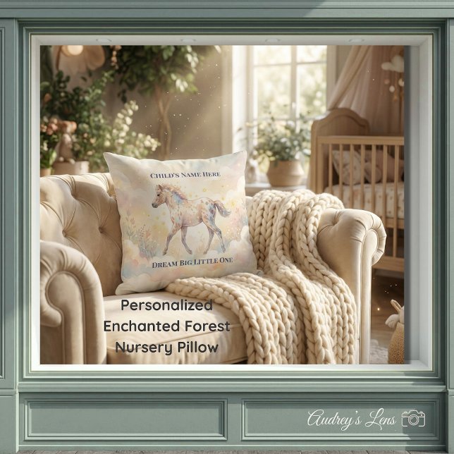 Personalized Enchanted Forest Nursery Pillow (Creator Uploaded)