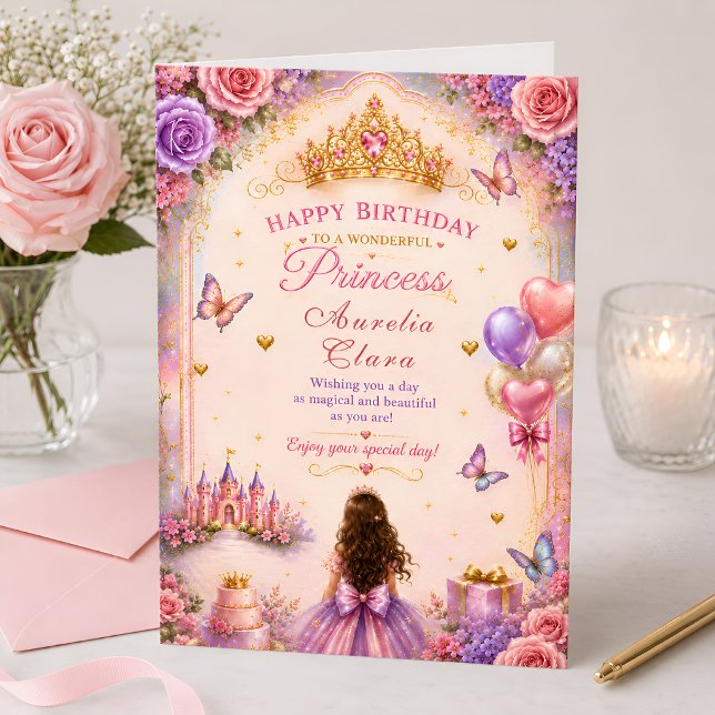 Personalized Enchanted Princess Birthday Greeting  Card (Creator Uploaded)