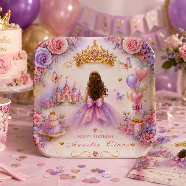 Personalized Enchanted Princess Birthday  Paper Plates (Creator Uploaded)
