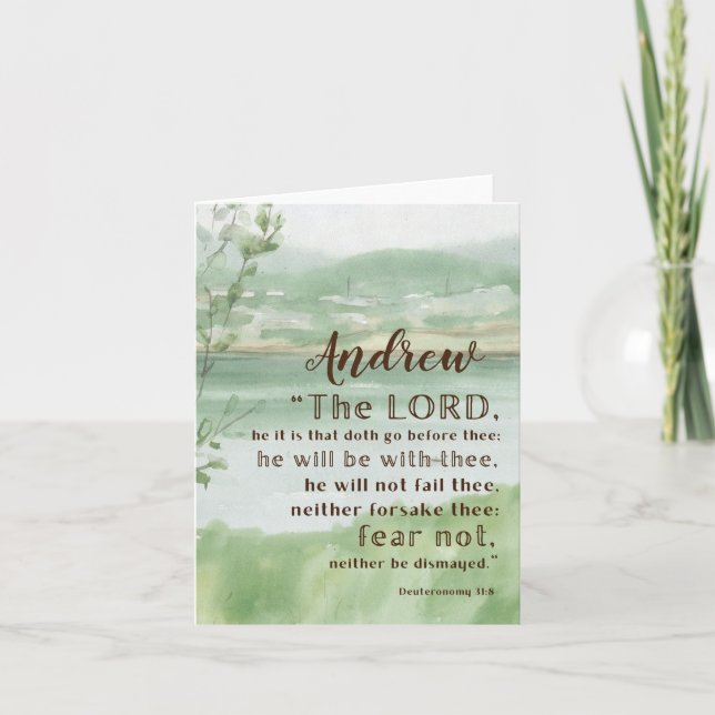 Personalized Encouragement Bible Verse Fear Not Card (Front)