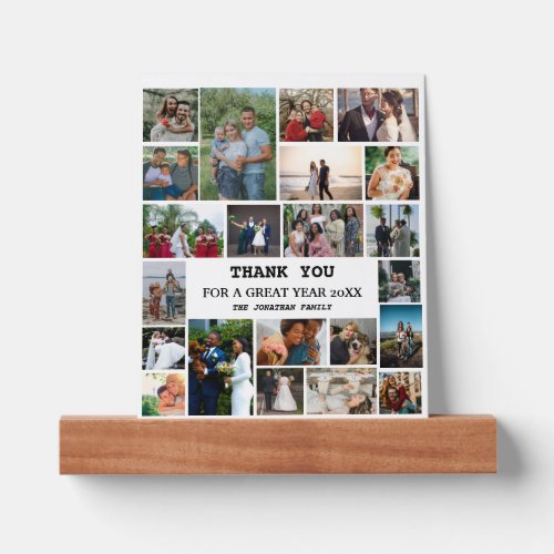 Personalized End Of Year Family 22 Photo Collage Picture Ledge
