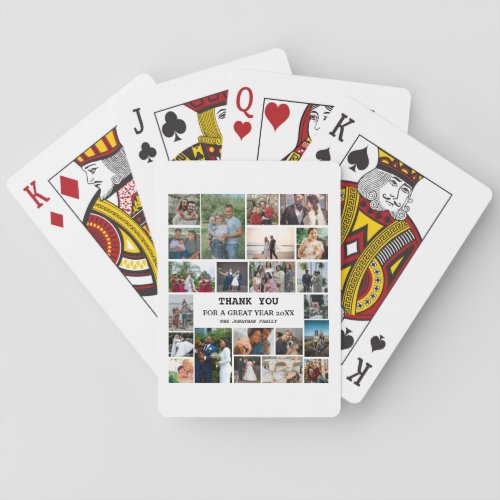 Personalized End Of Year Family 22 Photo Collage Playing Cards