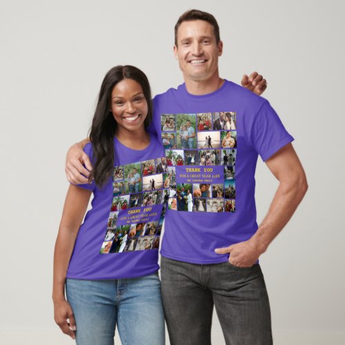 Personalized End Of Year Family 22 Photo Collage T_Shirt
