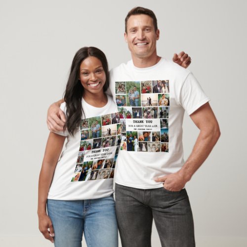 Personalized End Of Year Family 22 Photo Collage T_Shirt