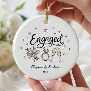 Personalized Engaged Christmas Ornament