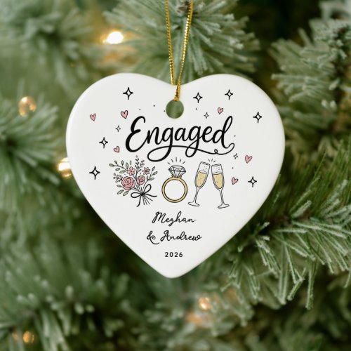 Personalized Engaged Couple Ornament