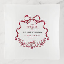 Personalized Engaged Couple Trinket Tray | Engagem