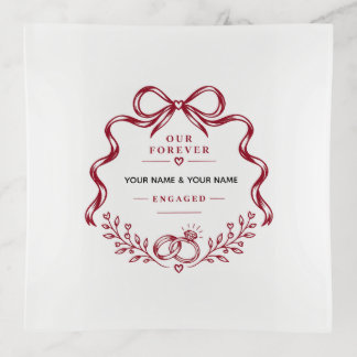 Personalized Engaged Couple Trinket Tray | Engagem