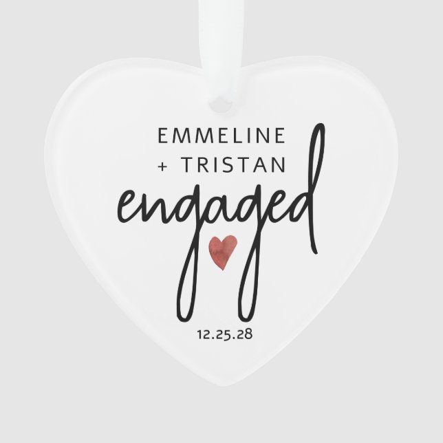 Personalized Engagement Acrylic Ornament (Front)