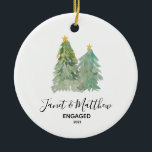 Personalized Engagement Christmas Gift Ornament<br><div class="desc">Personalized Engagement Christmas Gift Ornament</div>