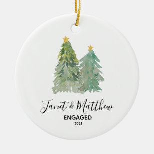 Personalized Gift We're Engaged Ornament Christmas Tree Decoration Free Personalization