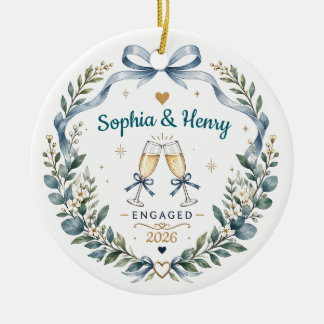 Personalized Engagement Christmas Ornament