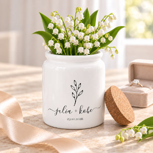Personalized Engagement Gift Couples Names & Date Candy Jar