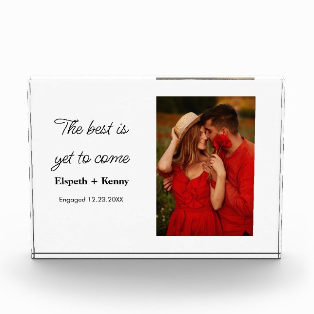 Personalized Engagement Gifts for Couple Frame Photo Block (Front)