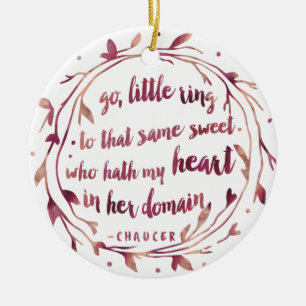 Personalized Engagement Keepsake Watercolor Ceramic Ornament