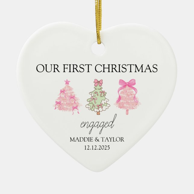 Personalized Engagement Ornament Engagement Gifts  (Front)
