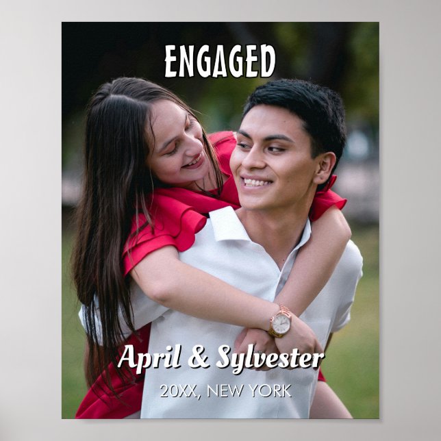 Personalized Engagement Photo  Poster (Front)