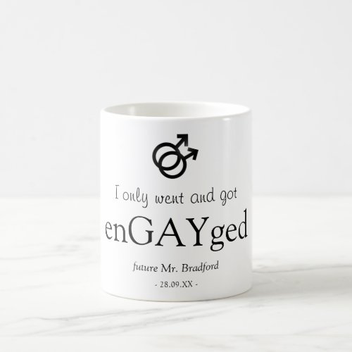 Personalized enGAYged engagement   Coffee Mug