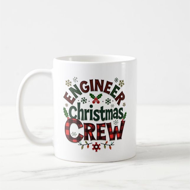 Personalized Engineer Christmas Crew Coffee Mug (Left)