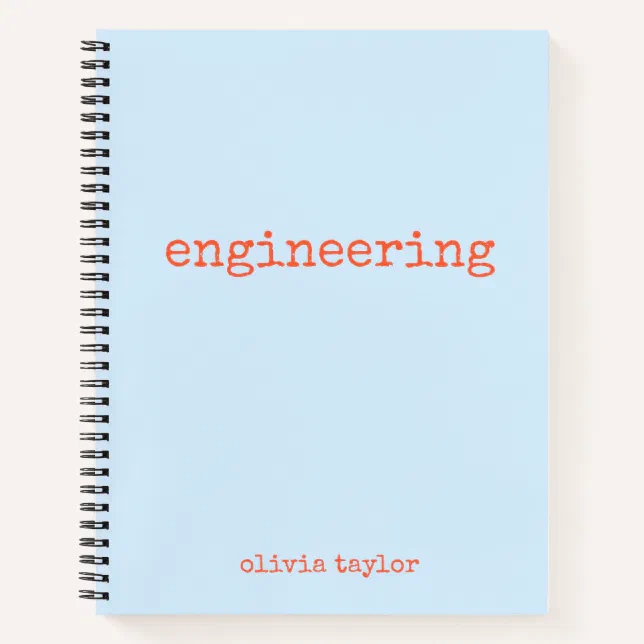 Personalized Engineering Graph Paper Blue Orange Notebook | Zazzle